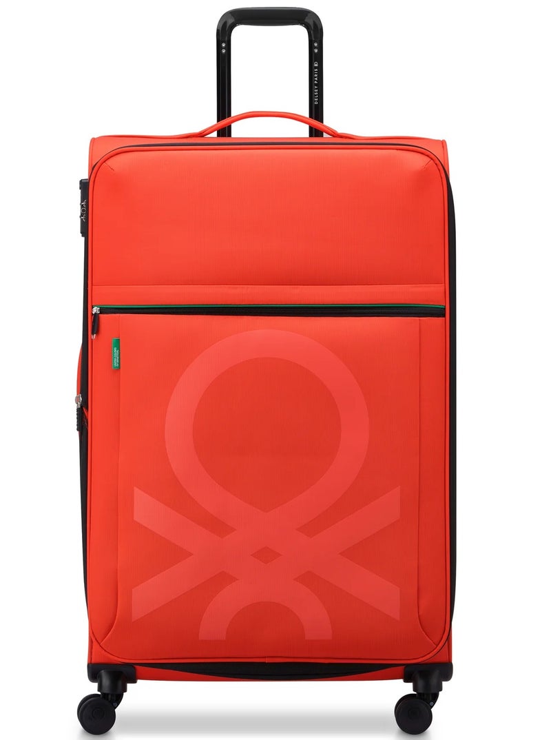 UNITED COLORS OF BENETTON Color Block 81 Cm 4-Double Wheeled Softside Expandable Check-In Luggage Trolley Case - Red - Image 1